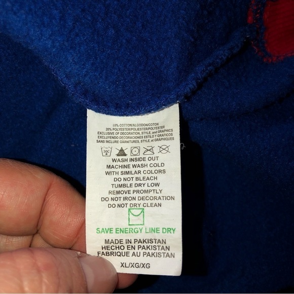 MAJESTIC CHICAGO CUBS Mens Blue Team Logos Hooded Pullover Sweatshirt - Picture 6 of 11